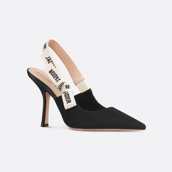 Dior J'Adior Slingback Pump Black Technical Fabric Slingback Heel Strap 39 - Picture 1 of 12